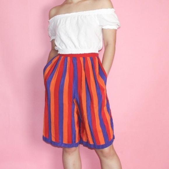 Vintage Pants - (247) VTG 1970s Silk Shorts